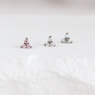 (1 Piece) 3-stone Triangle Earrings - Titanium G23 - Kassy