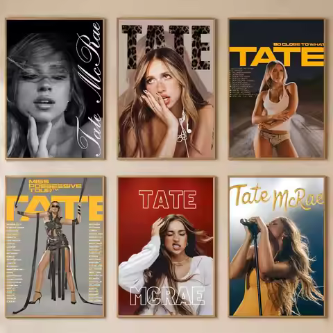 Pop Singer Tate McRae Poster PP Self-Adhesive Bedroom Gaming Cafe/Bar Vintage Aesthetic Decor Ideal 