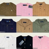 RL R4lph Laur3n Cable Knit Sweater Quarter Zip Harrington Casual Fancy Variation