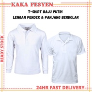 Baju Sukan Putih Berkolar Kanak Kanak Dan Dewasa Baju Sukan Putih Sekolah  (LENGAN PENDEK/ LENGAN PA