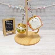 毛線編織/赤柴夾心蛋糕//貓咪培根吐司/鑰匙圈