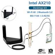 3000Mbps Intel AX210 Wi-Fi 6E M.2 Desktop Kit 2.4G 5G 6Ghz Bluetooth 5.2 802.11ax/ac AX210NGW Wireless  Adapter Antenna