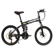 20inch folding mountain bike 21 speed Children's bicycle Two-disc brake Lady bike Spoke wheel folding bicycle