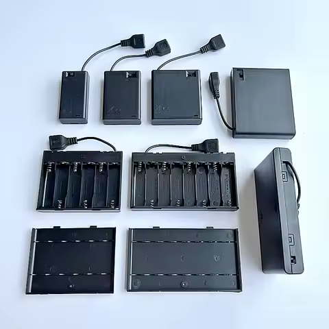 Portable Mini 2/3/4/6/8AA Battery Holder Storage Box Case USB Power Supply Battery Box For 5050 3528