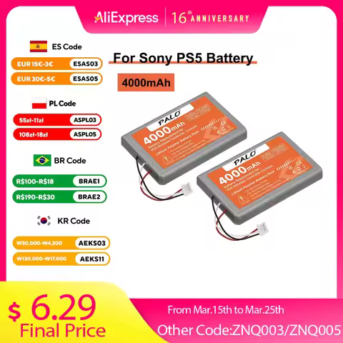 For PS5 Controller 4000mAh Battery for Sony LIP1708 for Playstation 5 DualSense Game Wireless Contro