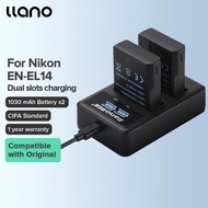 LLANO แบตเตอรี่กล้อง Nikon EN-EL14 1030mAh สำหรับ D3100/D3200/D3300/D3400/D3500/D5100/D5200/D5200/D5