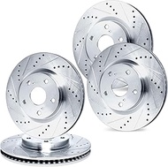 R1 Concepts Front Rear Brake Rotor Kit |Brake Rotors| Brake Disc |Drilled and Slotted WGPN2-72034