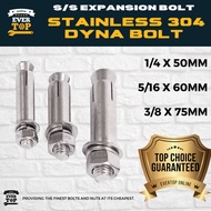 1/4" 5/16" 3/8" Stainless 304 Dyna Bolt SS Expansion Bolt Anchor Bolt sold per pc