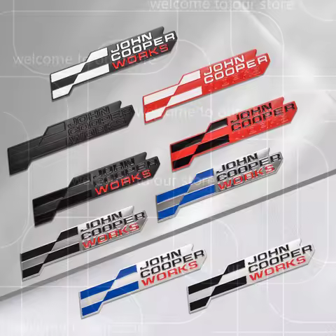 3D New JCW Car Sticker Front Grille Zinc Alloy Emblem For Mini Cooper S U25 J01 J05 Aceman F66 F65 F