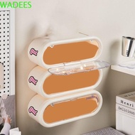 WADEES Figures Display Box, Plastic Dustproof Figures Display Rack, Practical with Lid Beige/Black Wall Hanging Doll Storage Box for Home