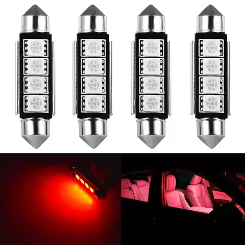 4x C5W C10W LED Canbus bulbs 5050 SMD Festoon Red White 41mm 42mm Dome Reading Light Bulb Car Interi