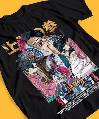 2026 New Year Akaza Anime T-shirt Devil Killer Shirt Anime Pattern Sports Shirt Anime T-shirt Gift M
