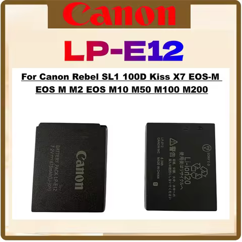 Original Battery LP-E12 LPE12 LP E12 for Canon Rebel SL1 100D Kiss X7 EOS-M EOS M M2 EOS M10 M50 M10