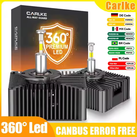 Carlke 360 D5S Led Bulb Xenon Hid Headlight Replacement D1S D2S D3S D8S Auto Lamp Turbo Canbus 12V 2