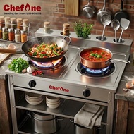 Chefone 4.9kW+4.9kW Stainless Steel Double Burner Standing Gas Stove UGS-8052SG