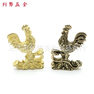 Handmade Pure Copper Ornaments Ruyi Ingot Cock Zodiac Chicken Business Office Living Room Home Decor