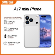 A17 Mini⁠ 4.0" Android Phone 4G Dual SIM Global Version 4GB 64GB RAM Small Smart Phone Super Compact