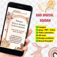 Kad Aqiqah Digital | Khatan | Kesyukuran | Digital Aqiqah card | Jemputan Aqiqah Digital | JPEG PDF 