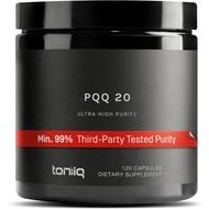 Toniiq PQQ 20mg Supplement - Ultra High Purity, 99%+, 120 Vegetarian Capsules
