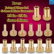 [JPD-HY] Brass (1/8 in - 3/8 in) Internal Threaded G-thread Hose Connector 6mm-16mm Barbed Pipe Conn