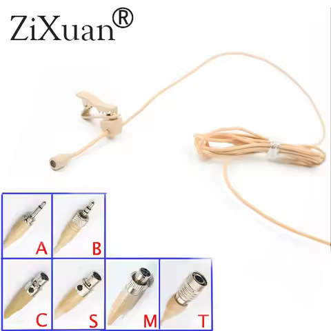 High Quality Tie Clip Lapel Microphone Mic Mike Beige Omnidirectional for Shure Audio Technica Sennh