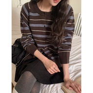 Codibook|Korea Korea 09WOMEN Striped Loose Knitted Jacket Women's Clothing