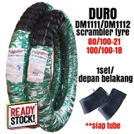 Set Tayar Duro 80/100-21 80 100 21 100/100-18 100 100 18 siap tube tiub cross KLX offroad cubcross
