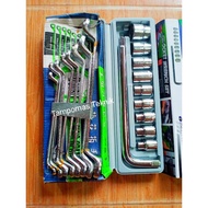 8-24mm Socket Wrench Set + 6-22mm Ring Wrench Set - 10pcs Socket Wrench Set + 8pcs Ring Wrench Set