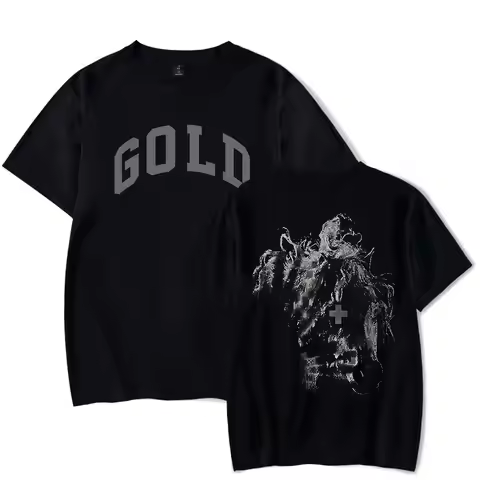 2hollis Gold T-shirt Short-sleeved Women Men Fashion Casual Summer Stylish Design Tee