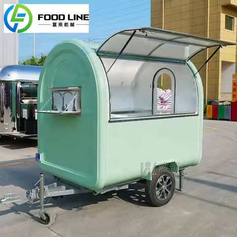 FULAI Outdoor Small Coffee Vans Mobile Fast Food Trailer Street Mini Mobile Hotdog Cart Snack Machin