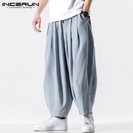 INCERUN Mens Womens Baggy Pants Loose Casual Wide Leg Trousers Long Pants Summer