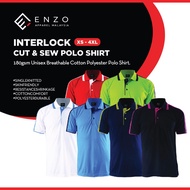 ENZO APPAREL T/C Interlock Cut And Sew Polo Shirt Unisex 180gsm Adult Plain Breathable Soft Cotton P