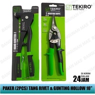 Paket Set TEKIRO 2pcs Tang Rivet-Gunting Baja Ringan-Gunting Holo