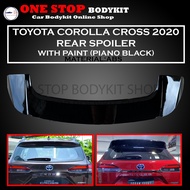 TOYOTA COROLLA CROSS 2020 REAR TRUNK SPOILER DUCKTAIL WITH BLACK PAINT ABS SKIRT LIP BODYKIT