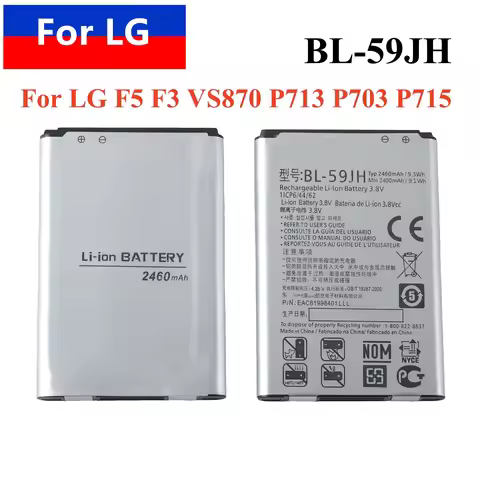 ReplacementBattery Original 2460mAh BL-59JH For LG Optimus L7 II Dual P715 F5 F3 VS870 Lucid2 P703 P