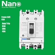 Nano Breaker MCCB เบรกเกอร์ รุ่น NN- NF63 CV 2P 3P เมนเบรกเกอร์ NF63CV