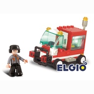 MERAH Sluban Mini Bus Red Small Red Work Bus Car M38 B0180