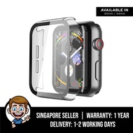 LITO Hard PC Case with Tempered Glass Screen Protector for Apple Watch Series 6 SE Series 5 Series 4 44mm - TransparentS