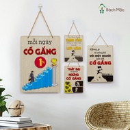 Wooden Board with Motivational Slogans for Home Decoration, Office Decoration, Office Decoration