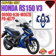 100% ORIGINAL HONDA RS150 V3 COVERSET COVER SET PB-407P BLUE/BLACK NON STICKER 06900-K3K-M00ZB