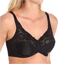 Lilyette Women's Comfort Lace Minimizer Bra, Black, 36DDD