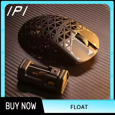 IPI Float Mouse Tri Mode Paw3395 Wireless Mouse 8000hz Hollow Out Carbon Fibre Lightweight Gaming Mi