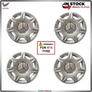 [MERCEDES BENZ] 4in1 Universal R15'' Inch Car Wheel Cover Tyre Center Hub Cap Steel Rim Accessories Parts