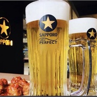 全新 稀有 The Perfect限定店生啤杯 日本Sapporo 啤酒杯 握把杯