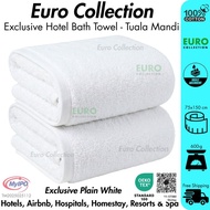 EuroCollection White Hotel-Grade Bath Towel 100% Cotton Big Size Strong Absorbency White 400g & 600g