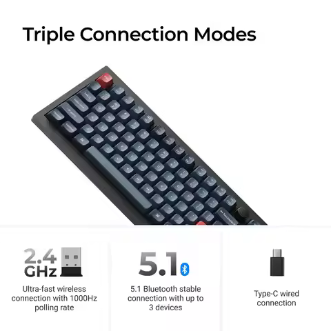 Keychron V6 Max Wireless Mechanical Keyboard Gateron Axis RGB Gaming Keyboard Support Mac/win QMK/VI