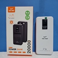(3-CCC CERTIFIED)YOO FACE PB35/PB42 SUPER FAST CHARGE 22.5W POWER BANK  3in 1 Type C/USB/LIGHTNING C