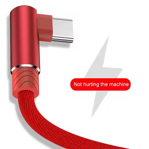 1M 2M 3M 90 Degree Data USB Type C Fast Charger Cable for Samsung S10 S9 Plus Xiaomi mi 9 8 huawei P