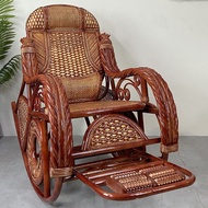 HY/JD Zhenfurong Natural Real Rattan Rattan Woven Rocking Chair Rattan Chair Recliner for Adults and Elderly Home Balcon