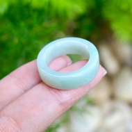 Green Pastel Jelly Tube-Shaped Jade Ring size 55-56 mm